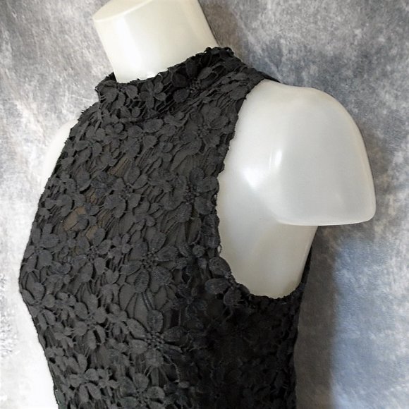 Sexy Angel Biba Black Eyelet Lace Halter Look Top - Size 10 - Picture 3 of 10